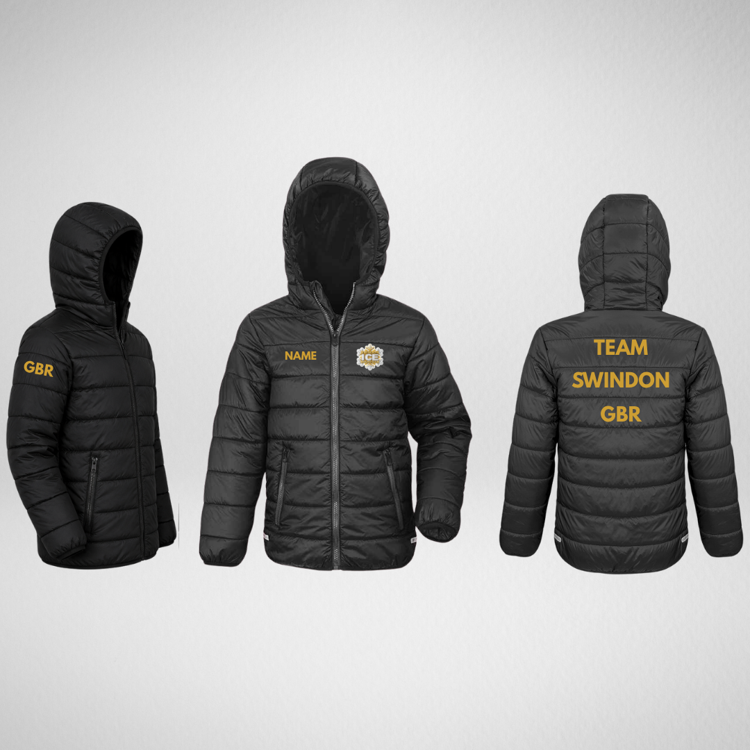 Swindon Ice Figure Club Main Range Gold Kids Puffer Jacket