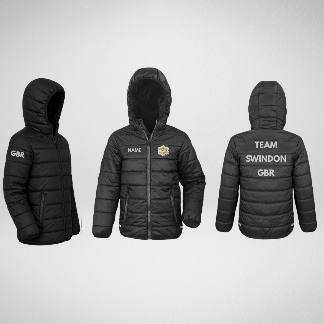 Swindon Ice Figure Club Main Range Silver Kids Puffer Jacket