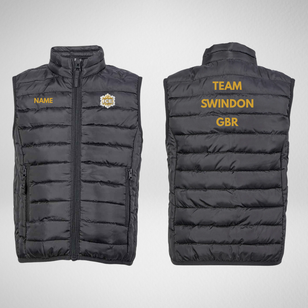 Swindon Ice Figure Club Main Range Gold Kids Padded Gilet