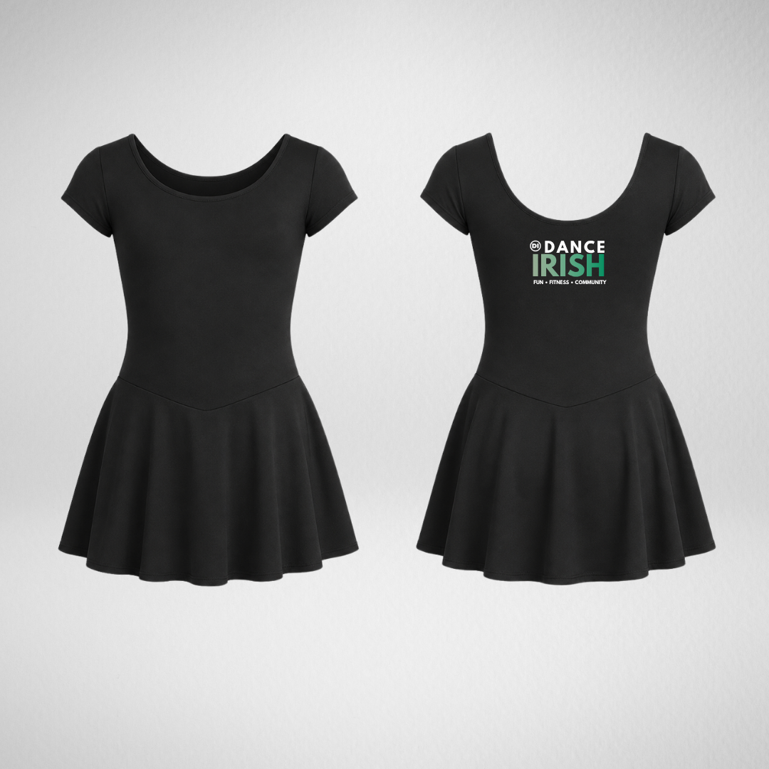 Dance Irish Black/Green Nylon Skirted Leotard