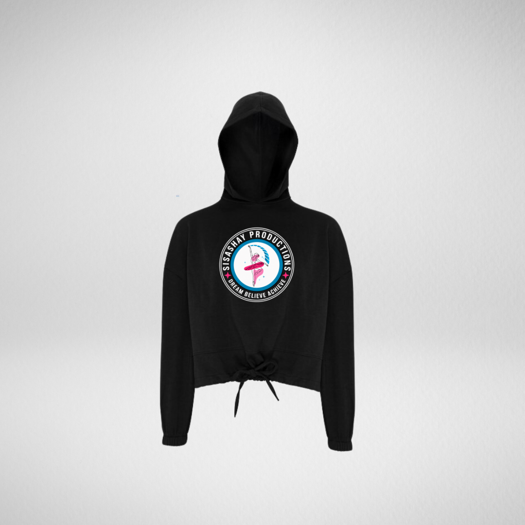 Sisashay Productions Black Crop Drawstring Pullover