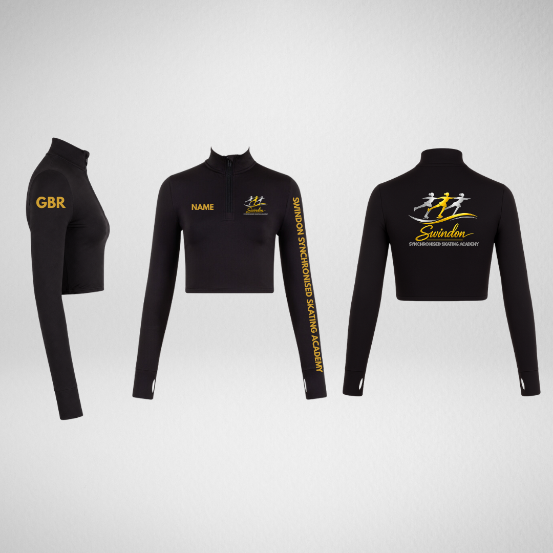 Swindon Synchronised Skating Academy Range Long Sleeved Zip Crop Top