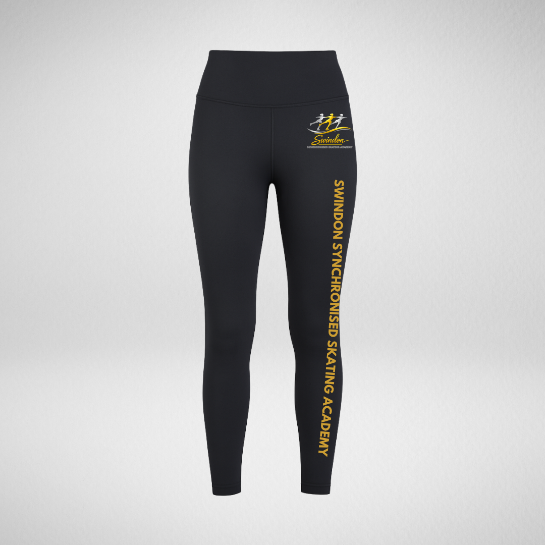 Swindon Synchronised Skating Academy Range Gold High Waisted Dance Leggings