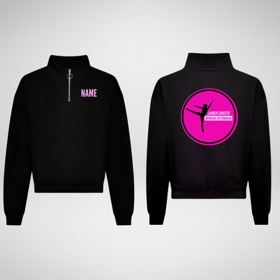 Lauren Christie Dance Cropped 1/4 Zip Sweatshirt
