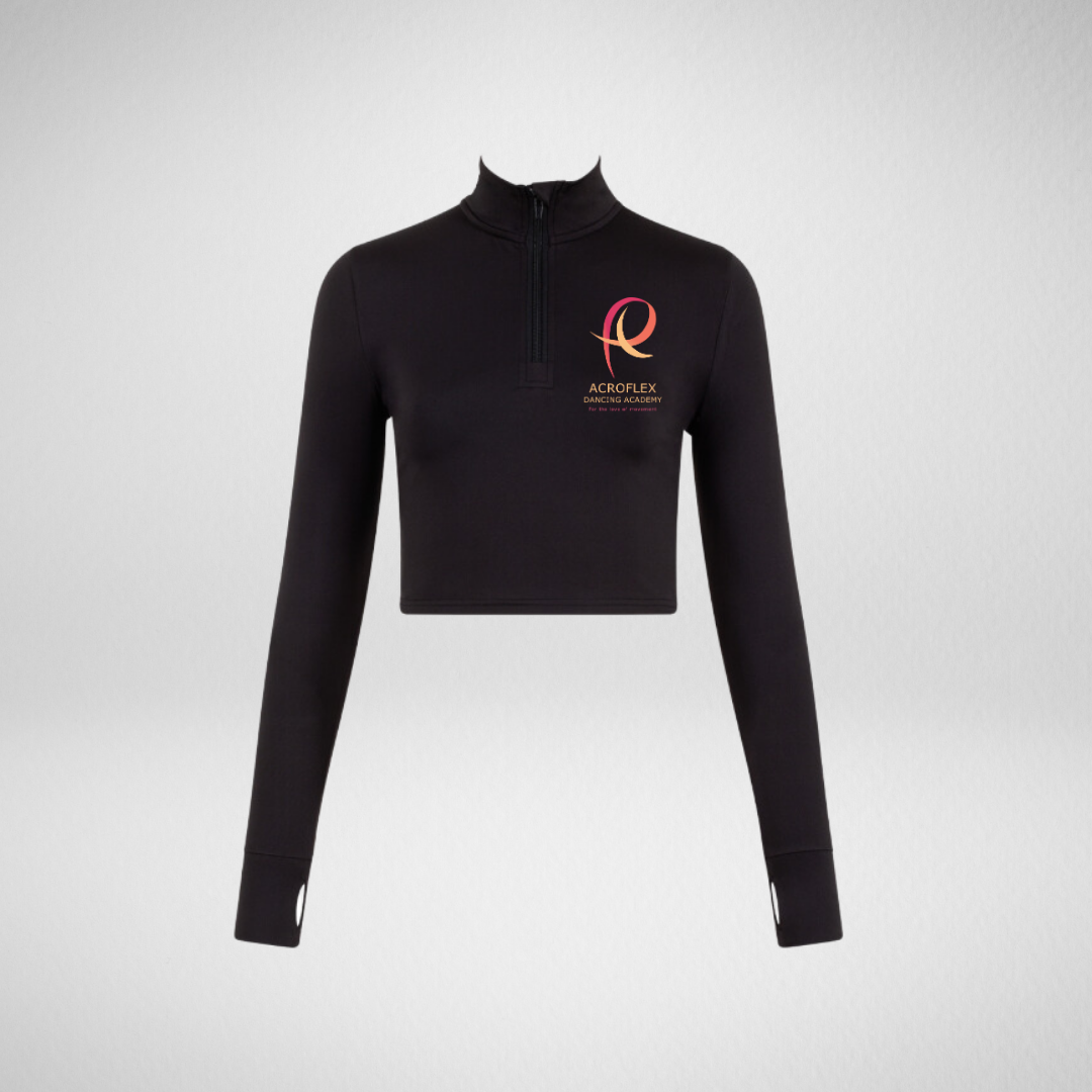 Acroflex Dancing Academy Long Sleeved Zip Crop Top