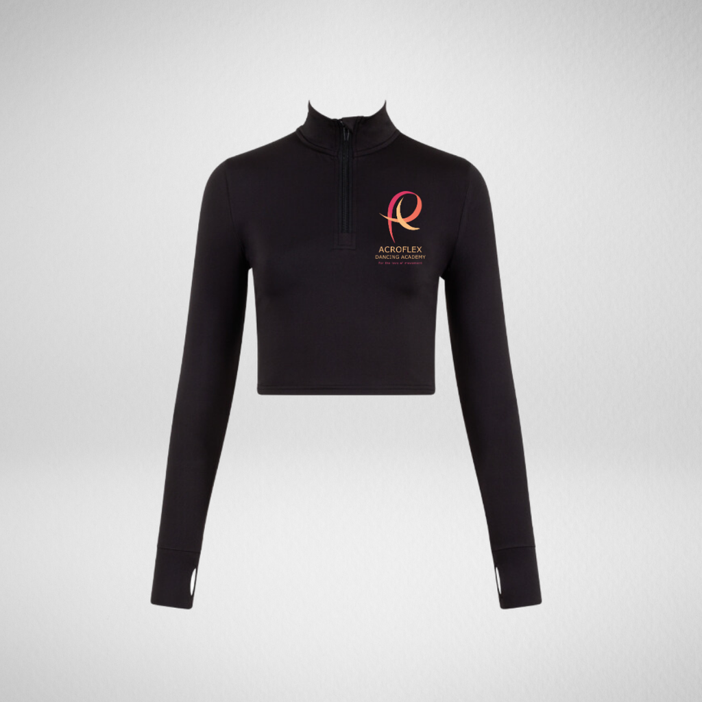 Acroflex Dancing Academy Long Sleeved Zip Crop Top