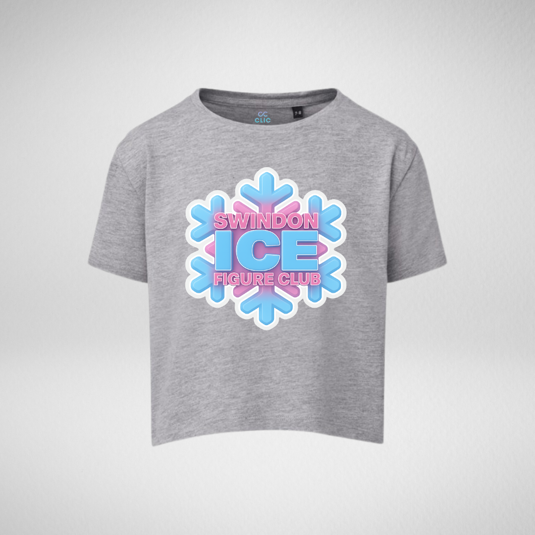 Swindon Ice Figure Club Mix & Match Range Grey Cropped T-Shirt