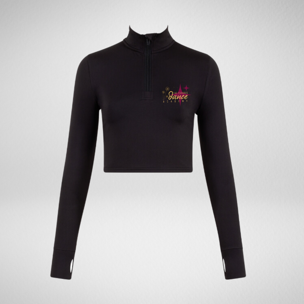 The Curious Dance Academy Long Sleeved Zip Crop Top