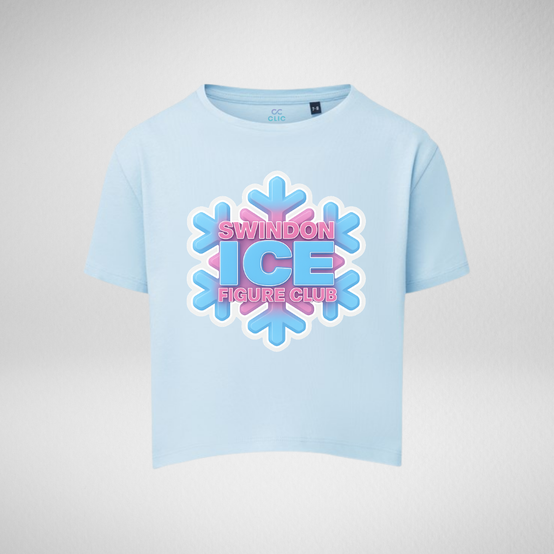 Swindon Ice Figure Club Mix & Match Range Blue Cropped T-Shirt