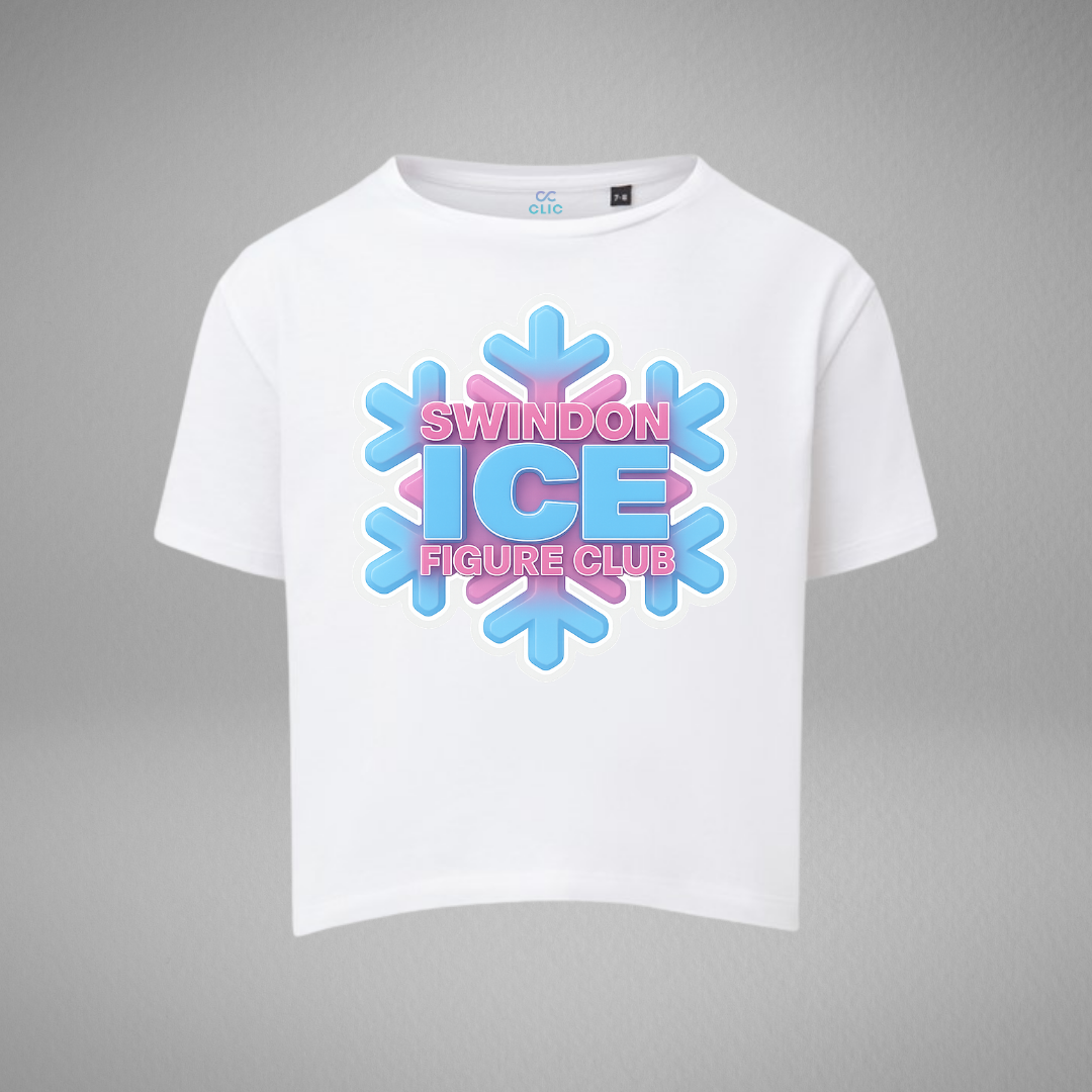 Swindon Ice Figure Club Mix & Match Range White Cropped T-Shirt