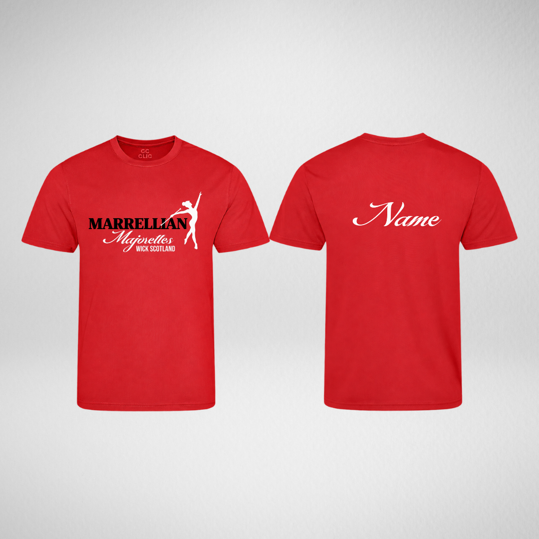 Marrellian Majorettes Fire Red Dri Fit T-Shirt