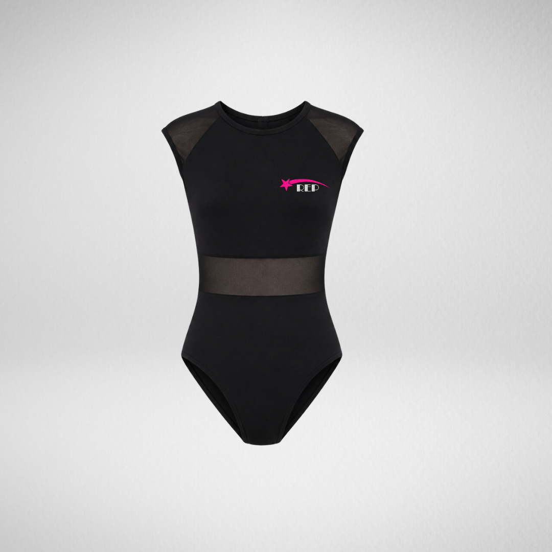 Rachel Elliott Performers Black Mesh Panel Leotard