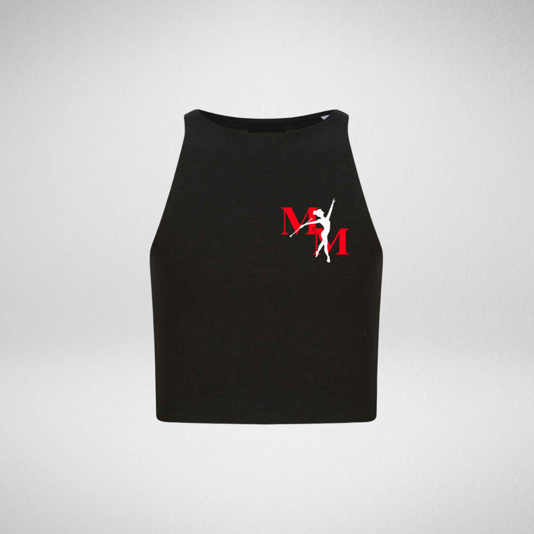 Marrellian Majorettes Black Cropped Tank Vest