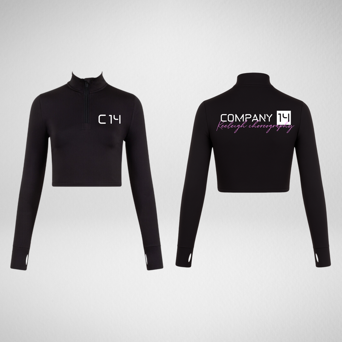 Company 14 Black Sleeved 1/4 Zip Crop