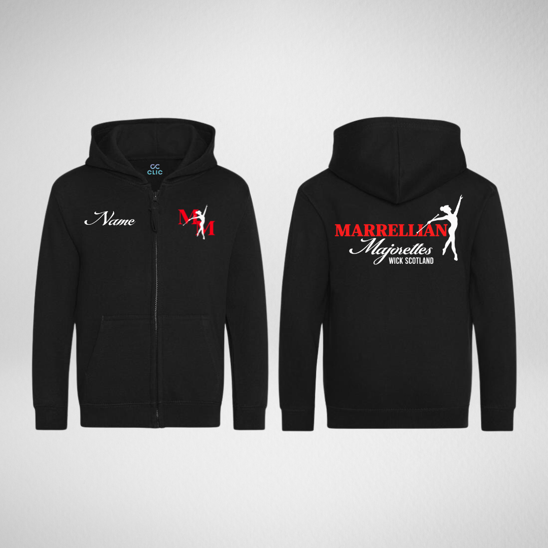 Marrellian Majorettes Black Zipped Hoodie