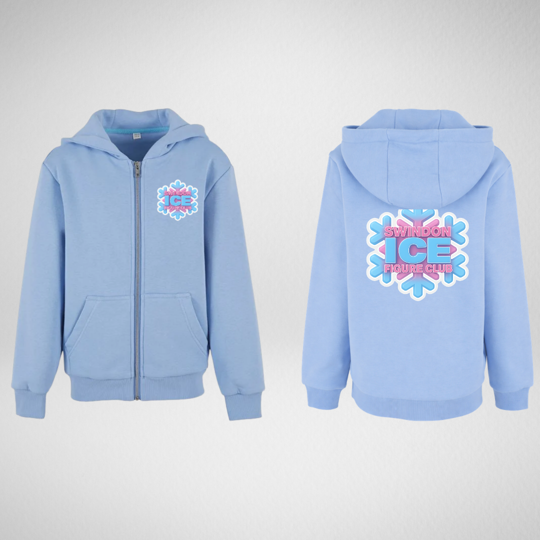 Swindon Ice Figure Club Mix & Match Range Blue Supersoft Zip Hoodie