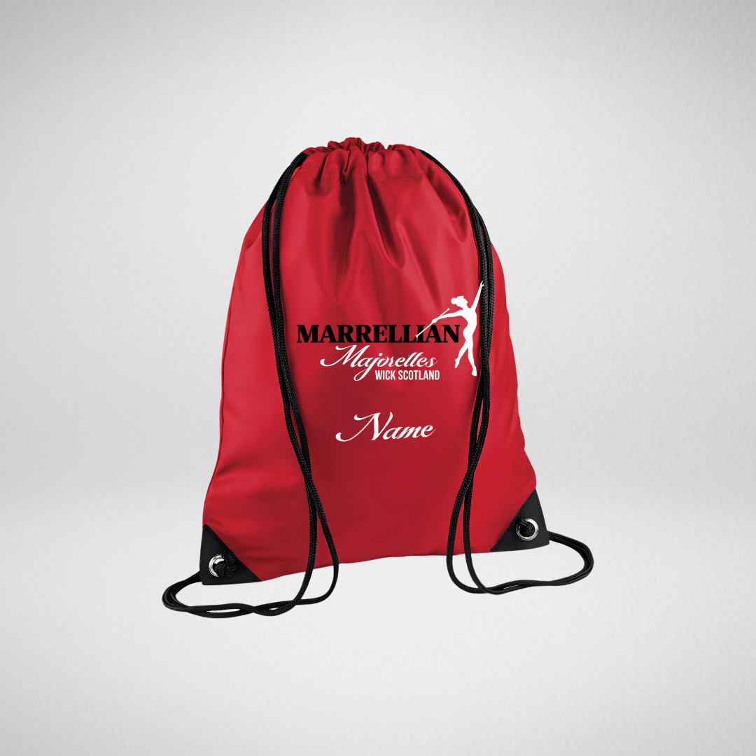 Marrellian Majorettes Classic Red Drawstring Bag