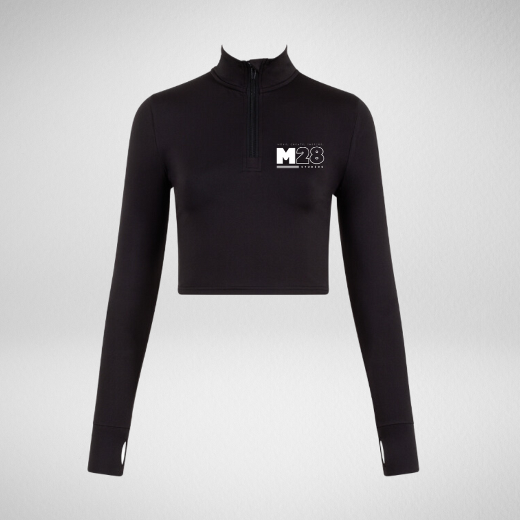M 28 Studios Long Sleeved Zip Crop Top