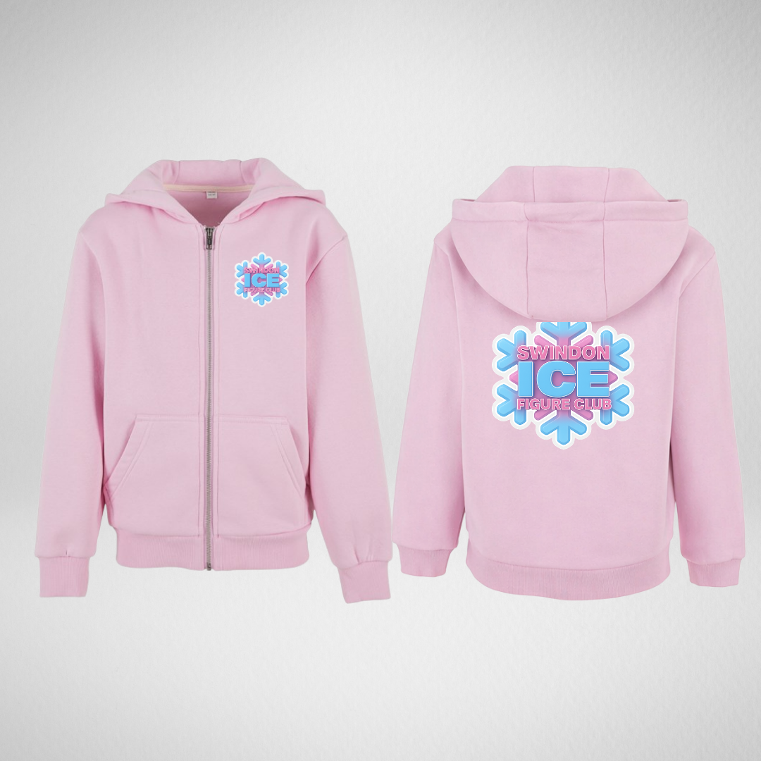 Swindon Ice Figure Club Mix & Match Range Pink Supersoft Zip Hoodie