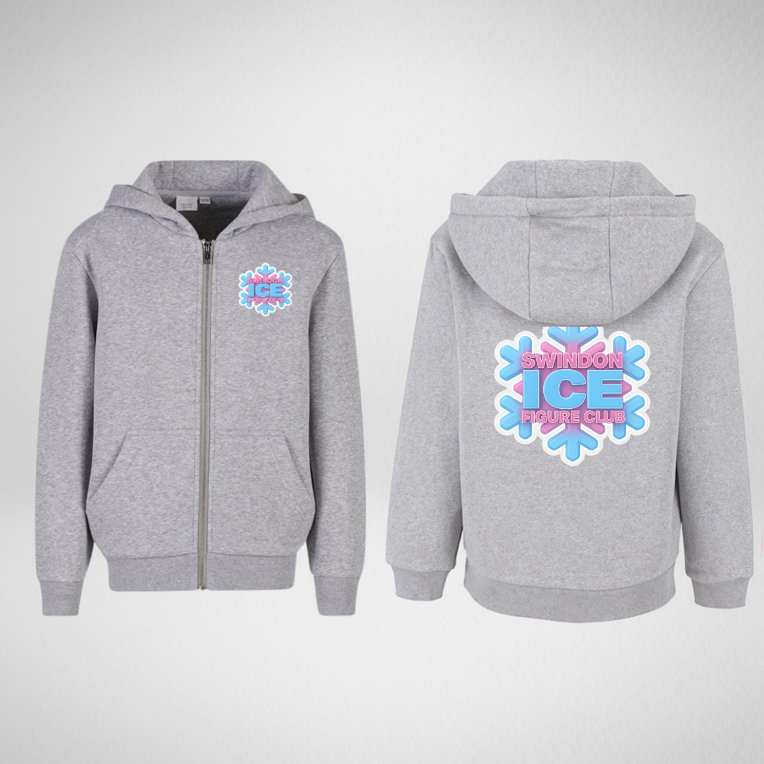 Swindon Ice Figure Club Mix & Match Range Grey Supersoft Zip Hoodie