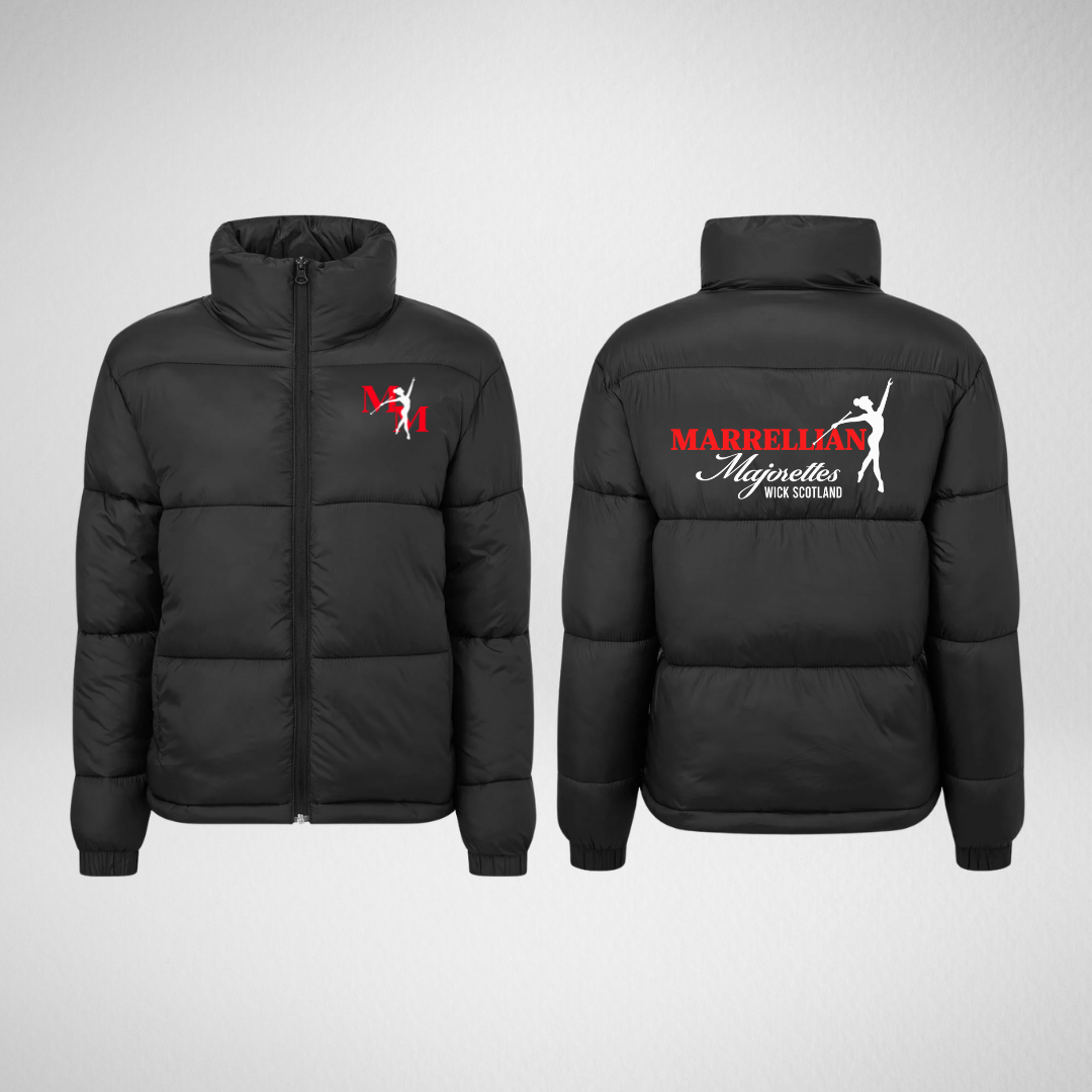 Marrellian Majorettes Black Puffa Jacket (Ladies)
