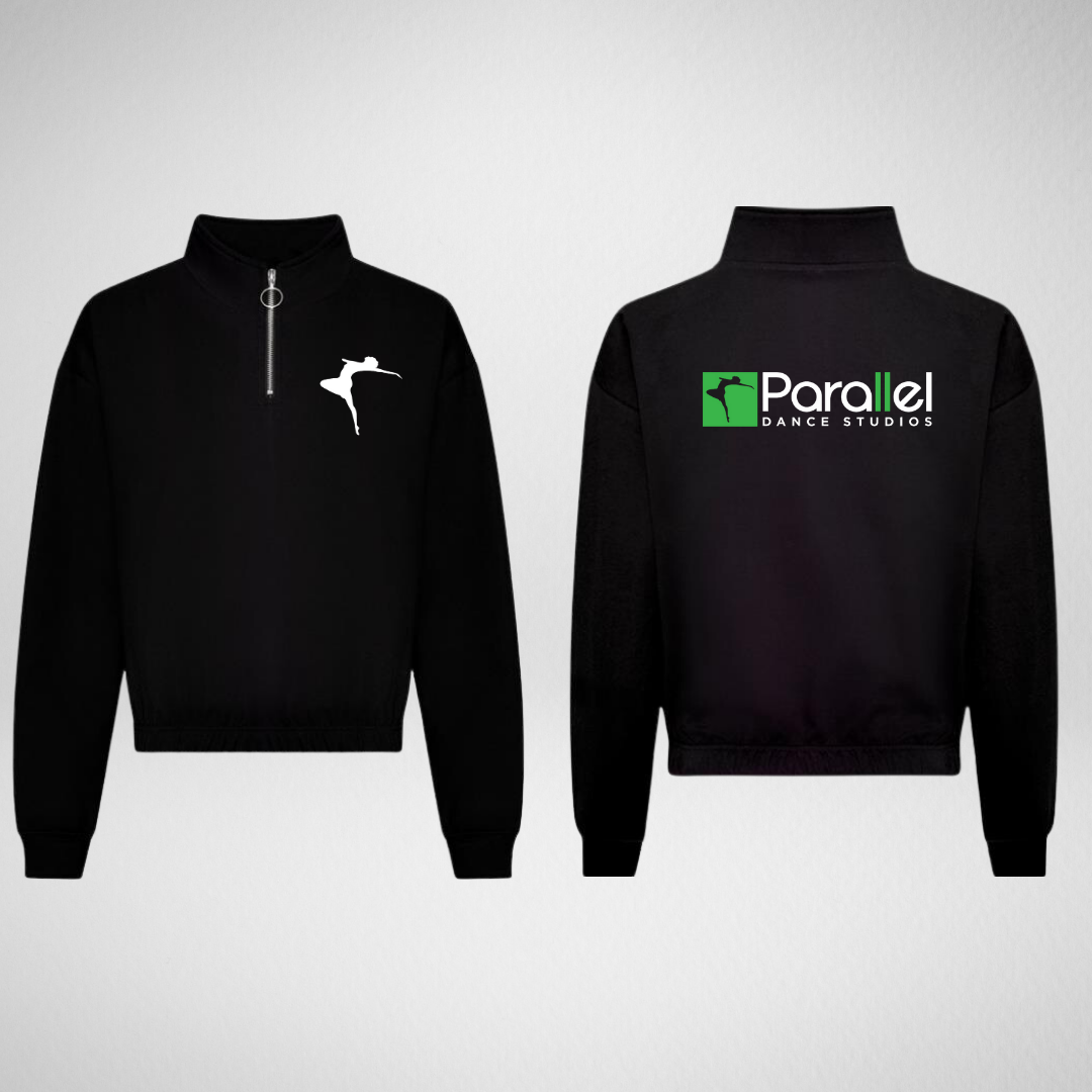 Parallel Dance Studios Cropped 1/4 Zip Sweatshirt