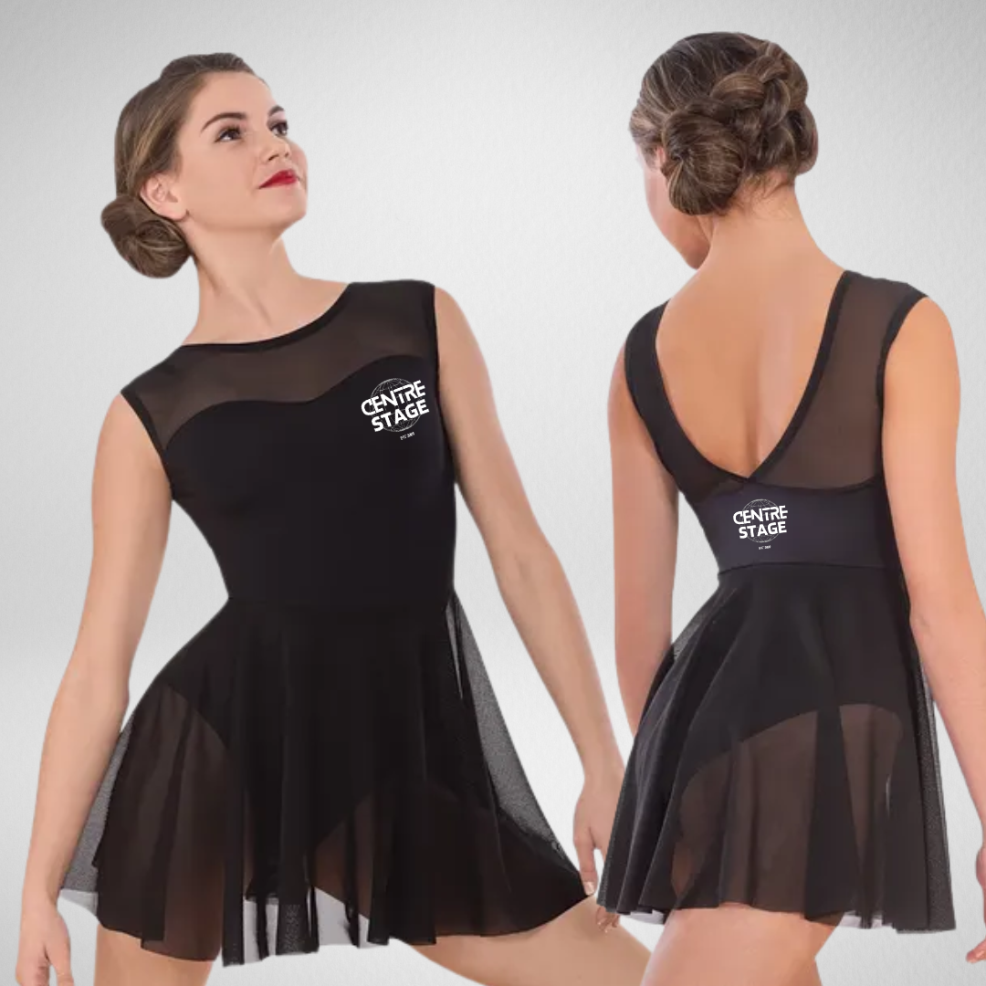 Centre Stage Academy Of Dance Mesh Panel Sweetheart Neck Skirted Leotard