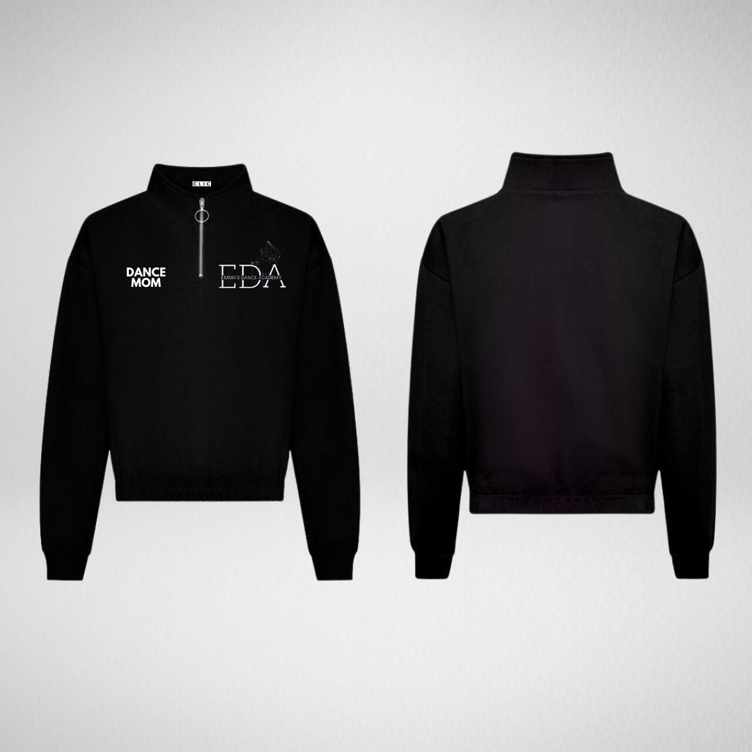 Emma's Dance Academy Dance Mom Cropped 1/4 Zip Sweatshirt