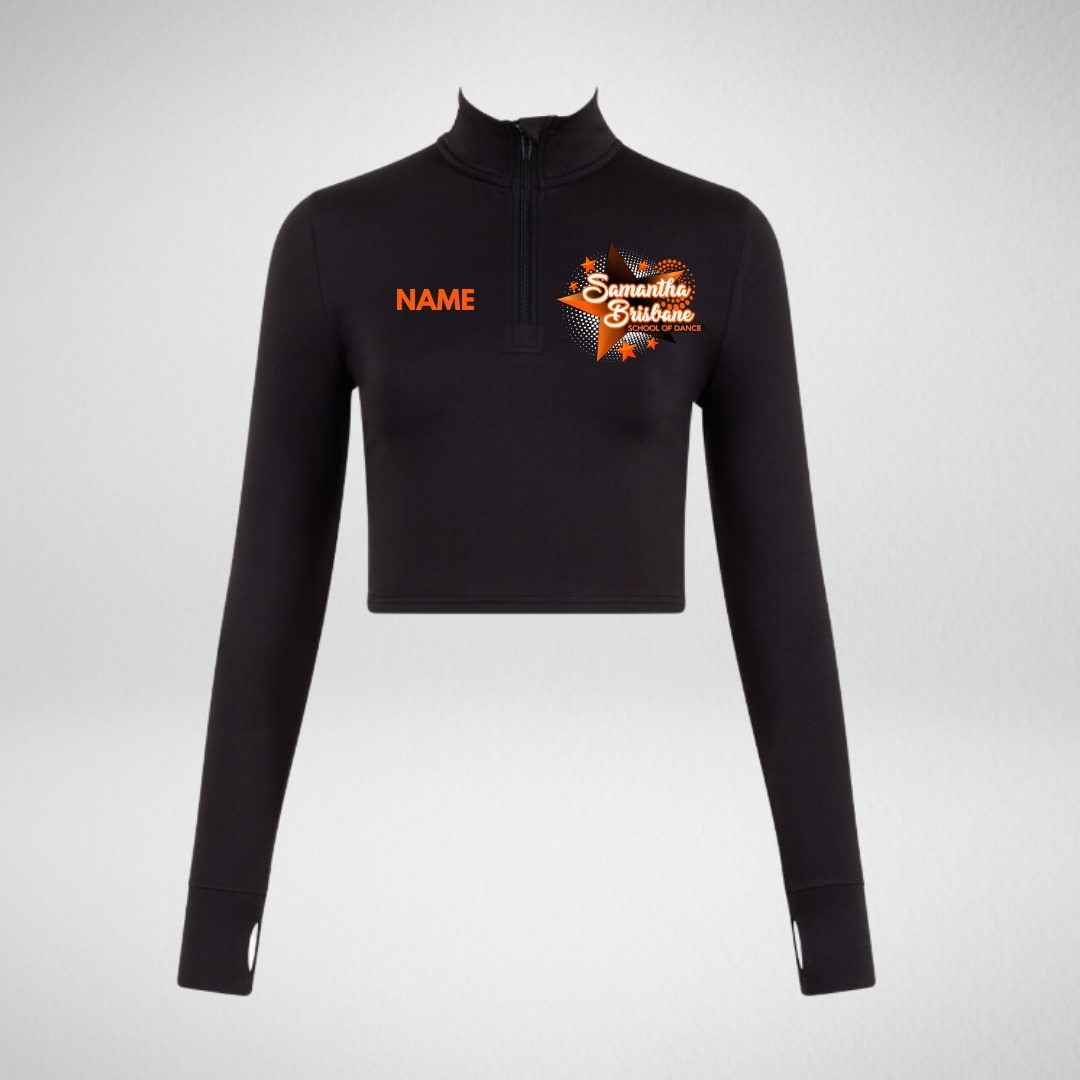 Samantha Brisbane School Of Dance Long Sleeved Zip Crop Top
