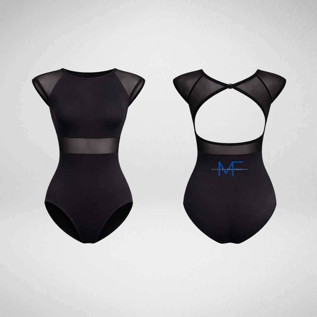 MF Creative Open Back Mesh Panel Leotard