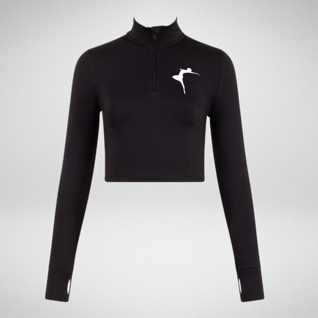 Parallel Dance Studios Long Sleeved Zip Crop Top