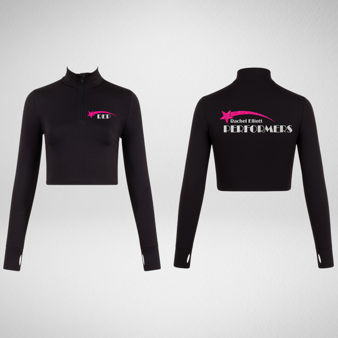 Rachel Elliott Performers Long Sleeved Zip Crop Top