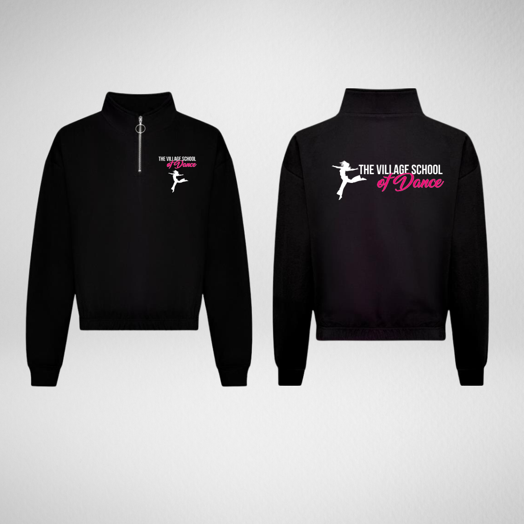 The Village School Of Dance Cropped 1/4 Zip Sweatshirt