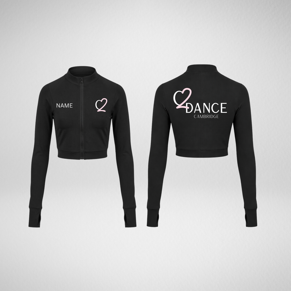 Chapter 2 Dance Academy Black Sleeved Full Zip Crop