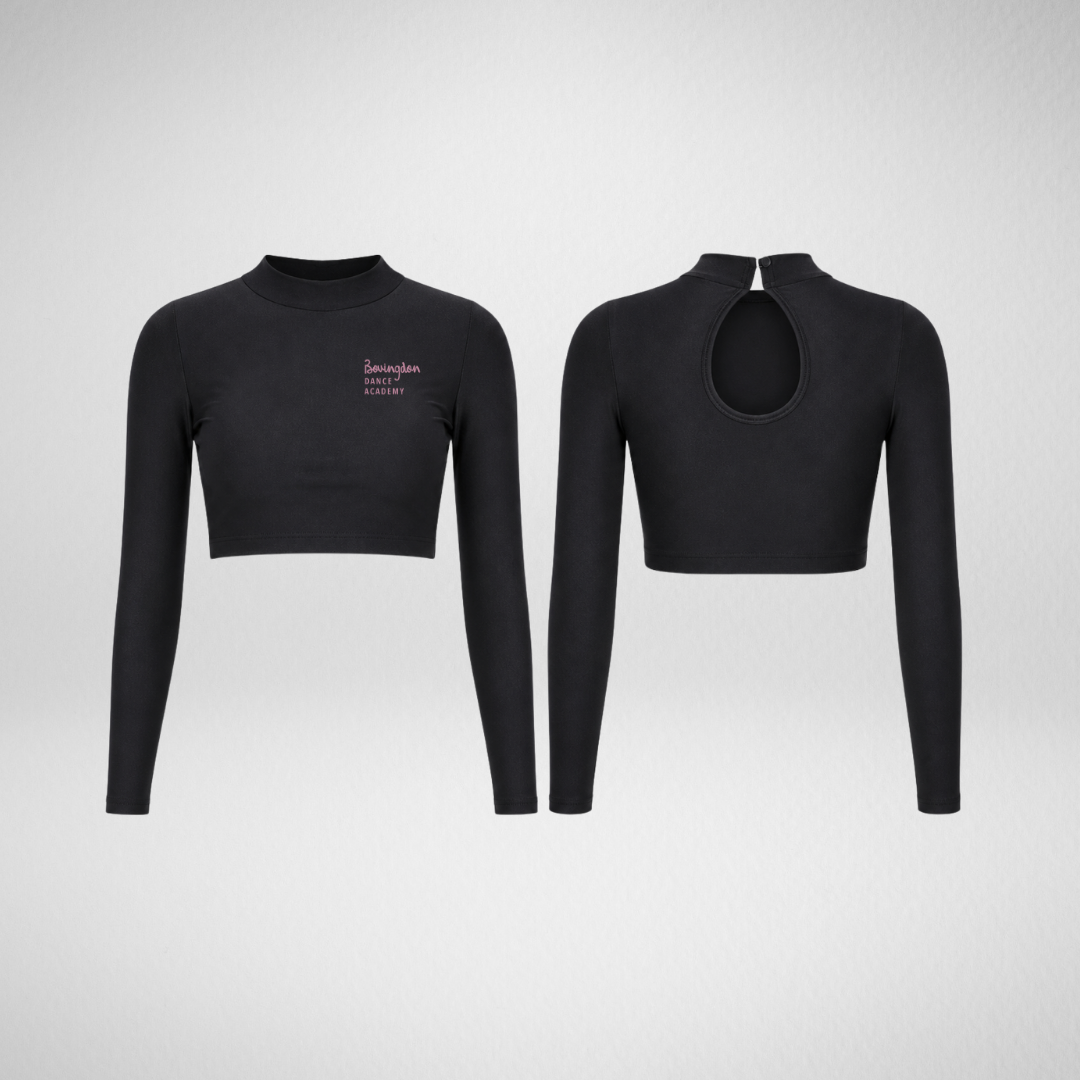 Bovingdon Dance Academy Turtle Neck 3/4 Sleeve Crop Top