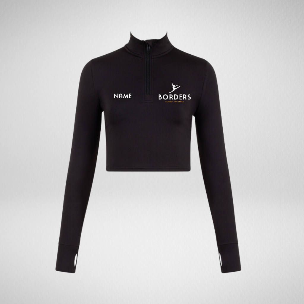Borders School Of Dance Long Sleeved Zip Crop Top