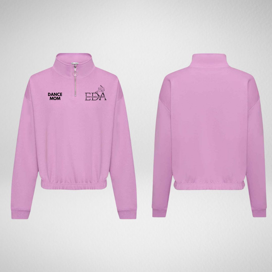 Emma's Dance Academy Dance Mom Cropped 1/4 Zip Sweatshirt