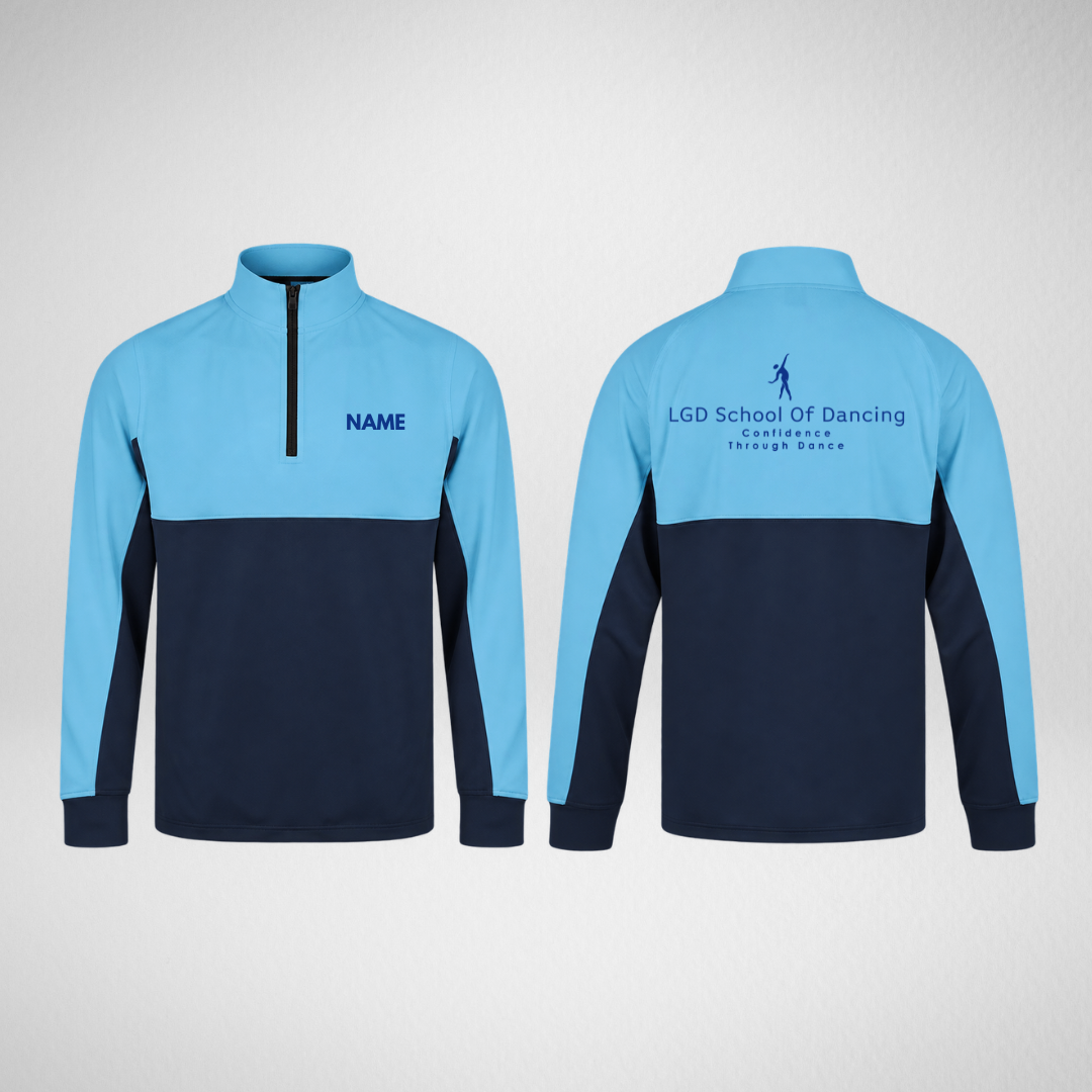 LGD School of Dancing Navy/Sky Team 1/4 Zip Top