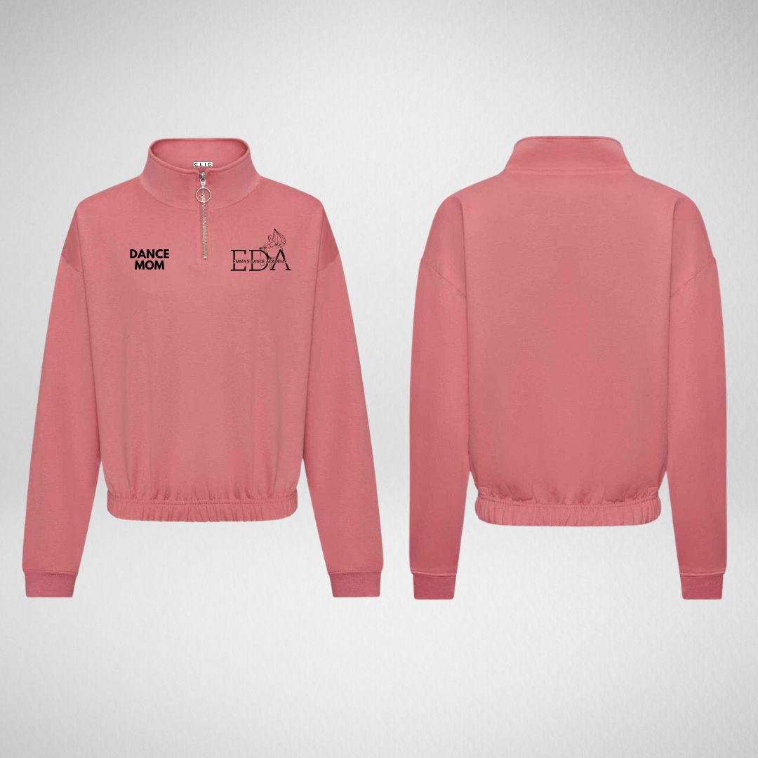 Emma's Dance Academy Dance Mom Cropped 1/4 Zip Sweatshirt