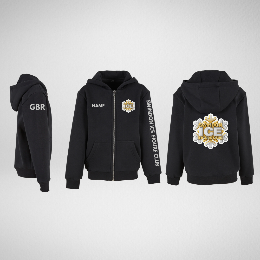 Swindon Ice Figure Club Main Range Silver Supersoft Zip Hoodie