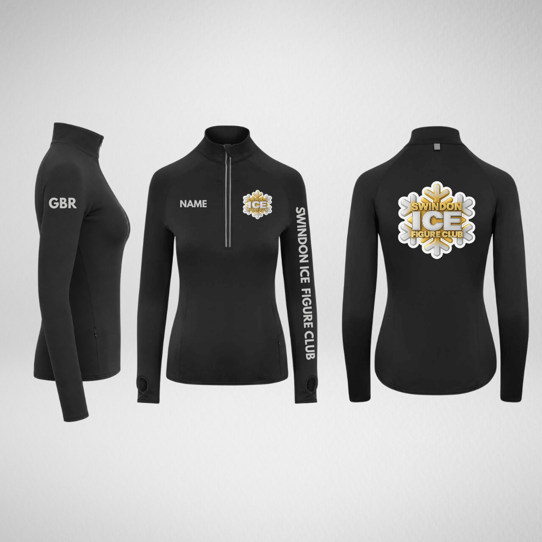 Swindon Ice Figure Club Main Range Silver Stretch 1/4 Zip Top