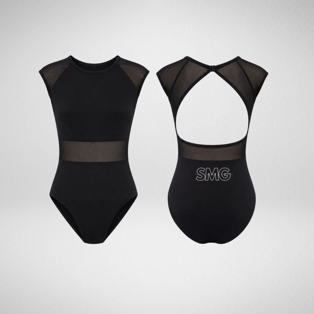SMG Youth Dance Company Black Mesh Panel Leotard
