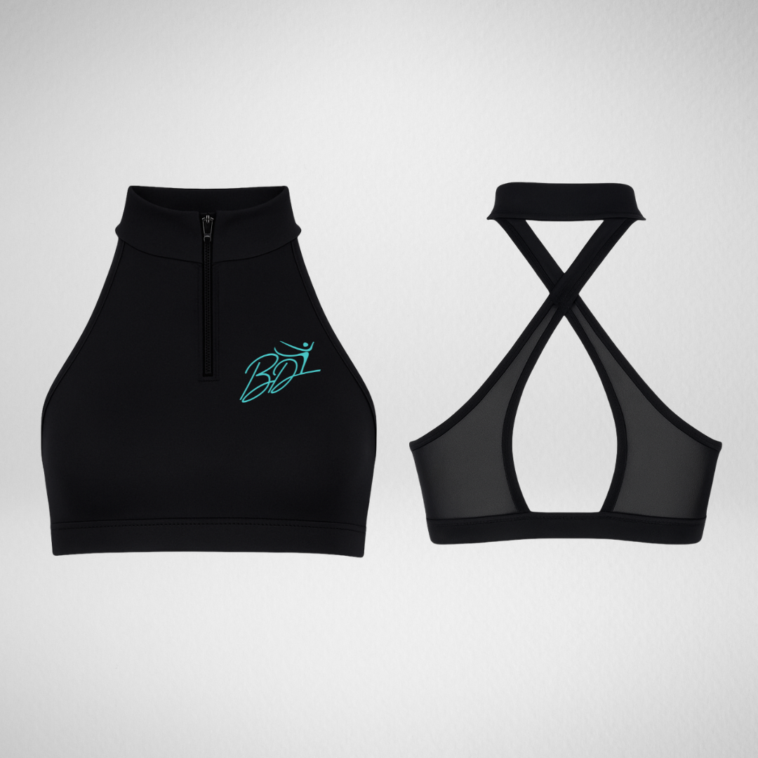 Bettany Dance Zip Front Bra Top