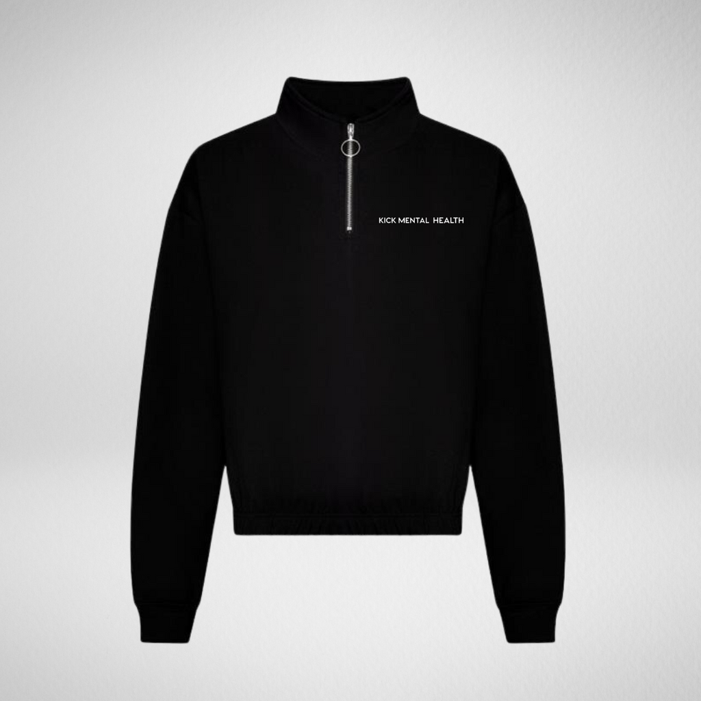Kick Mental Health Cropped 1/4 Zip Sweatshirt