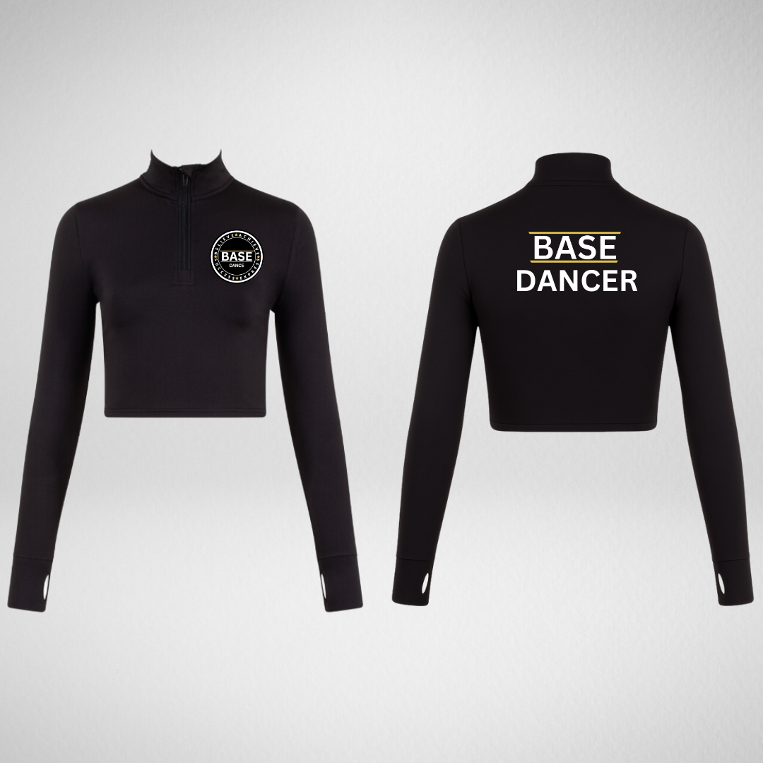 Base Dance Long Sleeved Zip Crop Top