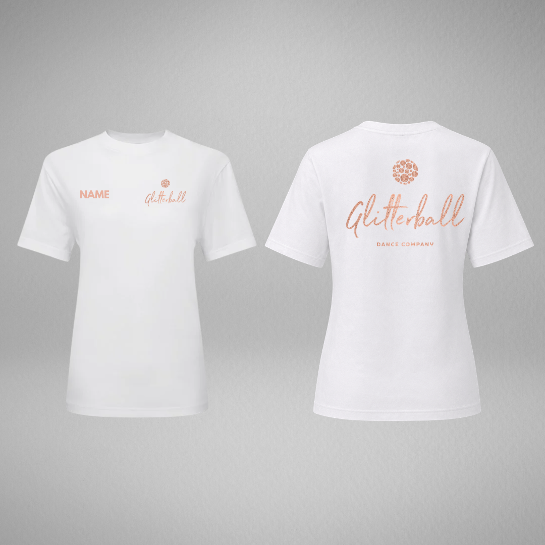 Glitterball Dance Company White Boxy Oversized T-Shirt