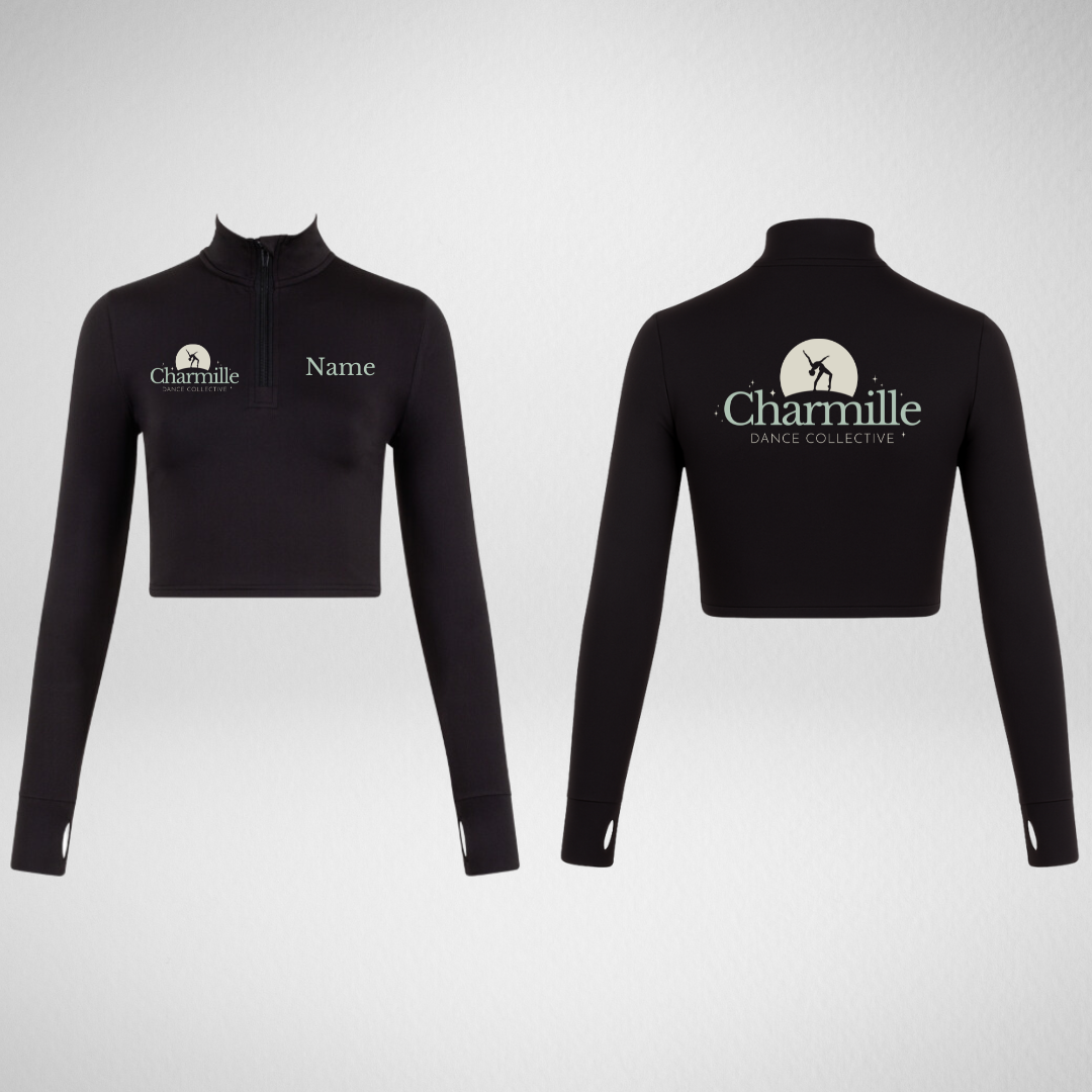 Charmille Dance Collective Long Sleeved Zip Crop Top