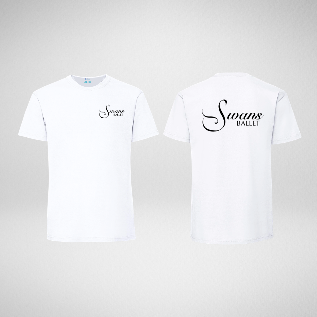 Swans Ballet White Cotton T-Shirt