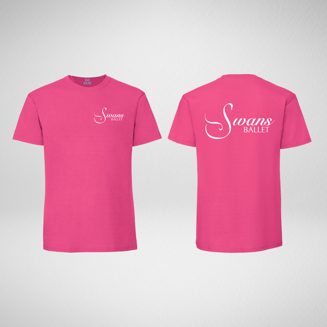 Swans Ballet Fuchsia Cotton T-Shirt
