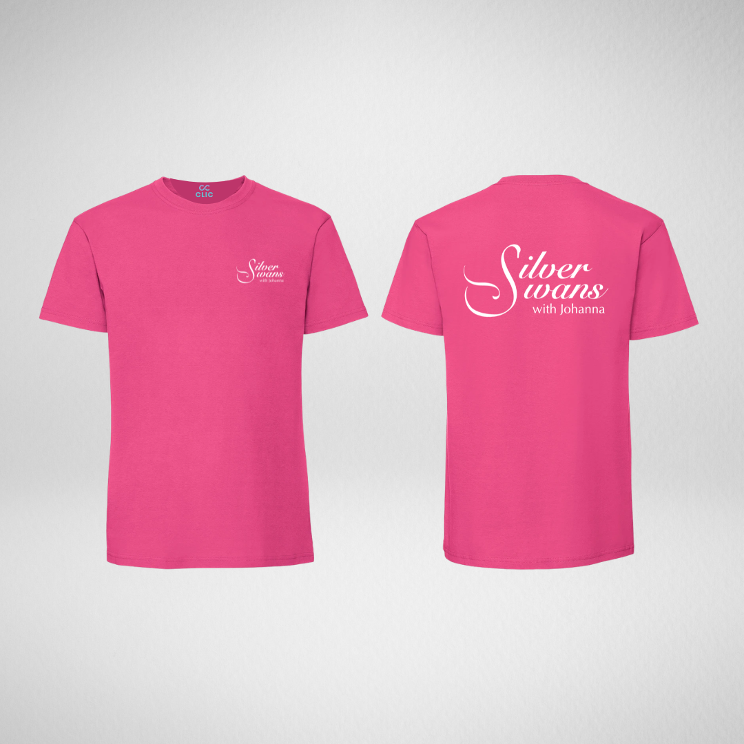 Silver Swans Fuchsia Cotton T-Shirt
